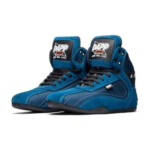 dapp x series weightlifting gym shoes for men and women | leather suede exterior | signature flat sole | padded interiors for stability | smart cushioning | wide toe box.